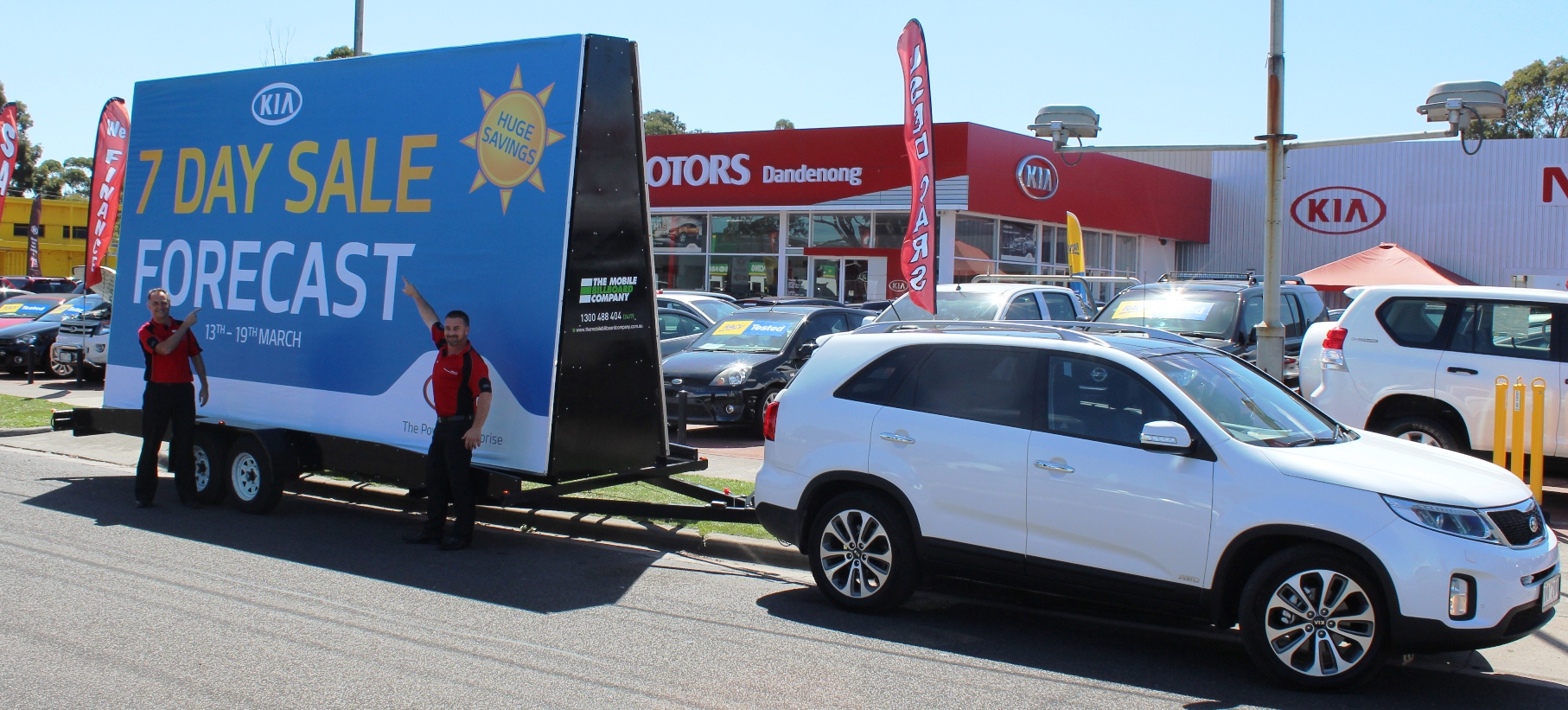 KIA Melbourne C Subway mobile billboard Melbourne targeting tradies and construction workers at lunchtime