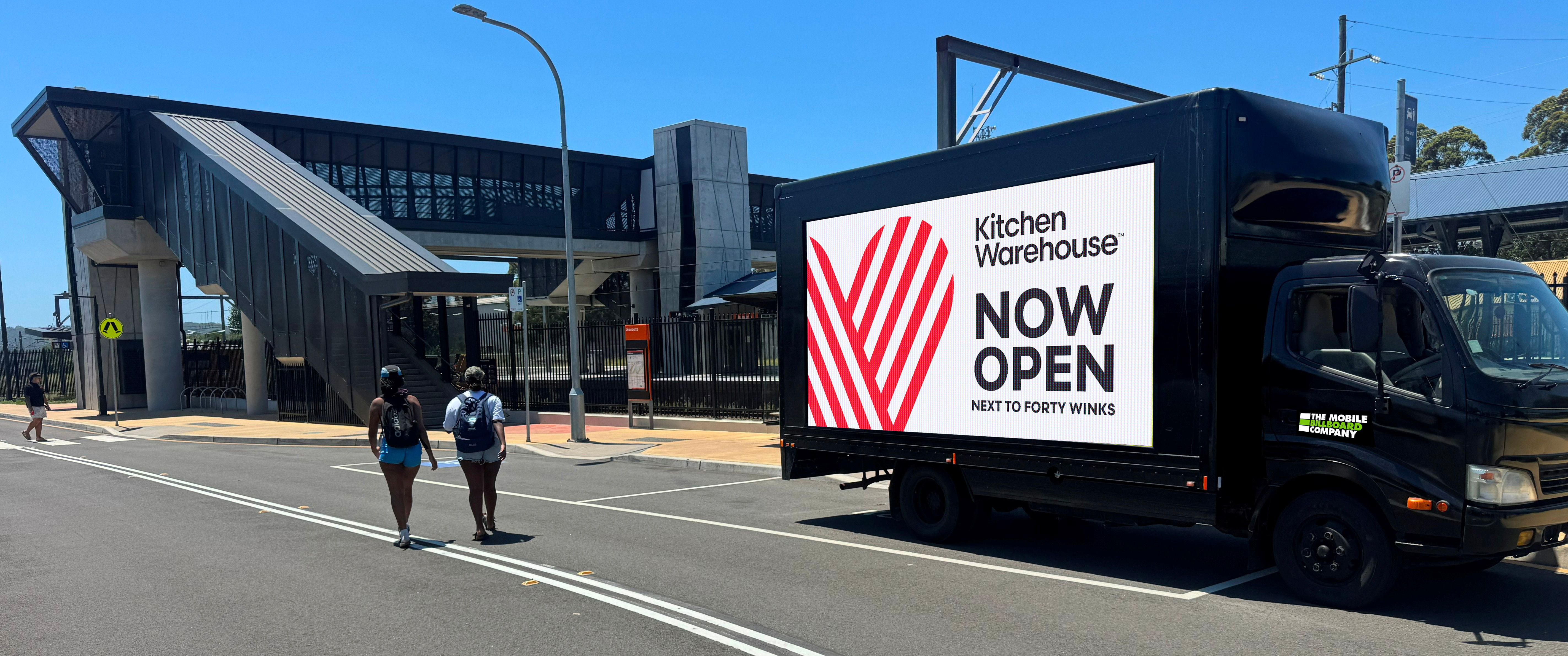 Kitchen Warehouse C Kitchen Warehouse mobile billboard at Sydney retail precinct reaching homewares shoppers