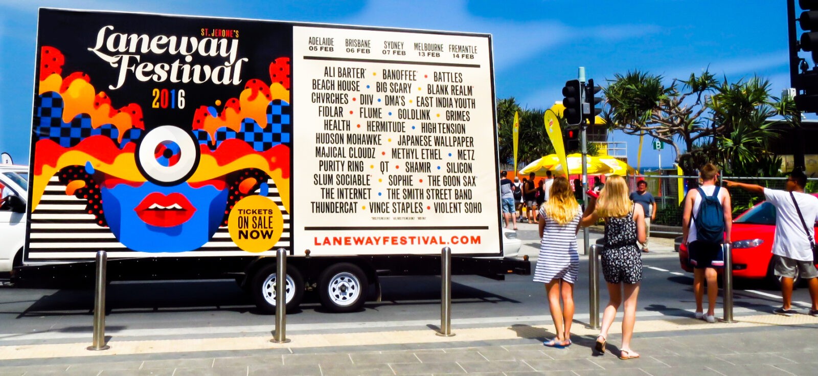 A photograph of an Outdoor Advertising Billboard by The Mobile Billboard Company taken in Australia