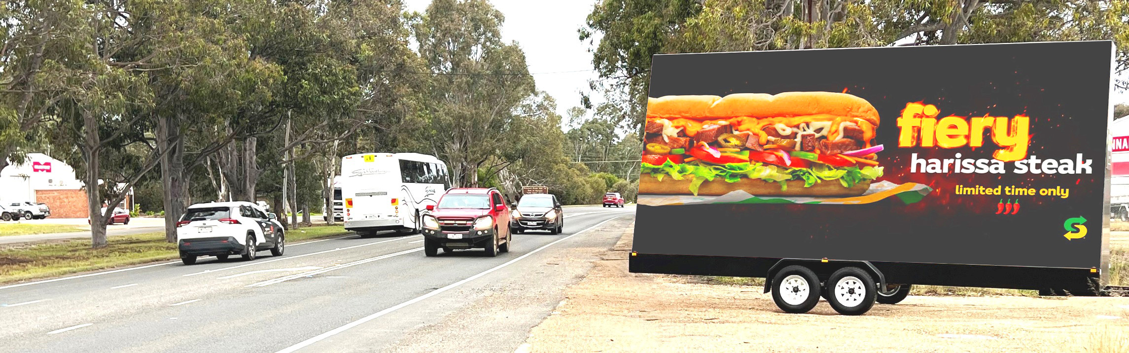 Subway C Subway mobile billboard Melbourne targeting tradies and construction workers at lunchtime